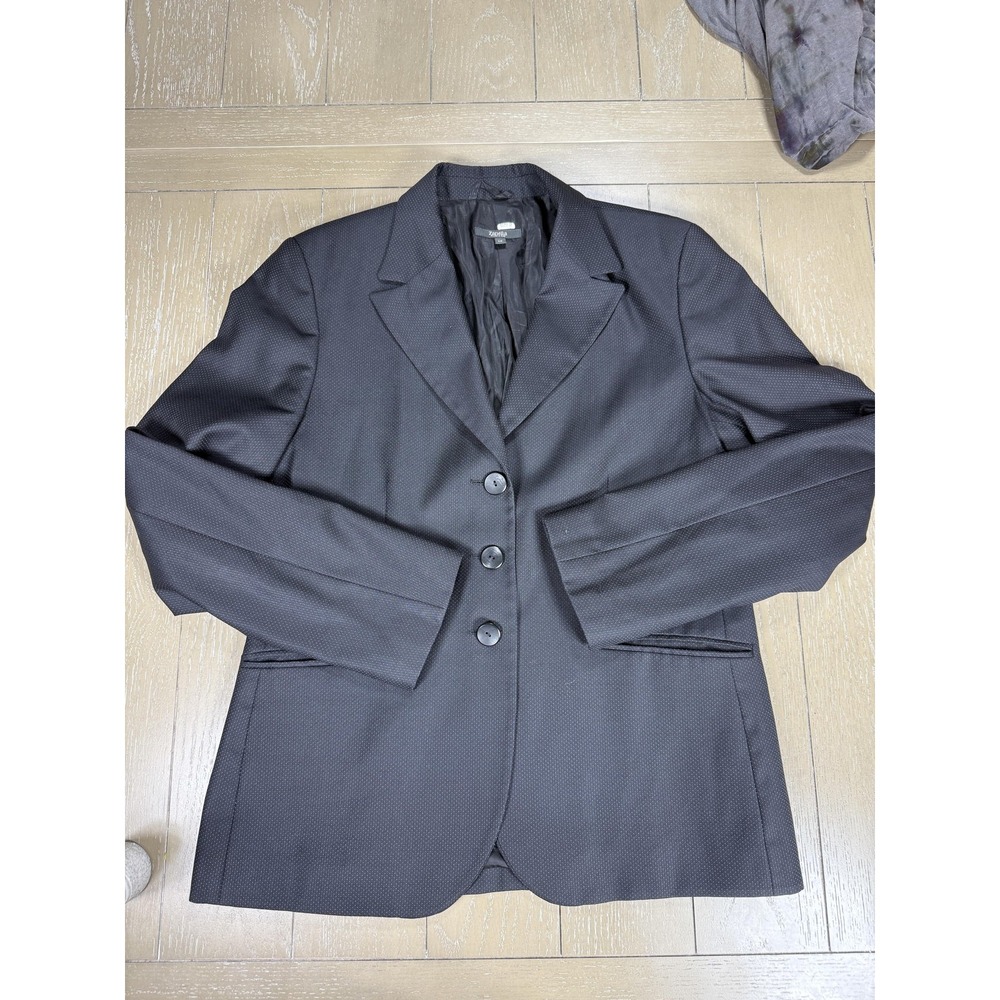 Zanella Blazer Womens 10 Black Polka Dot Jacket‎ Lined Made In Italy Structured